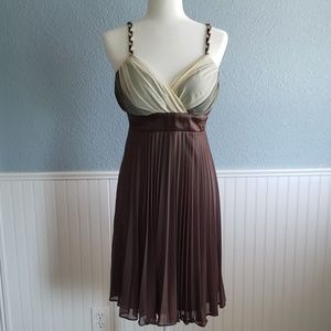 Green and chocolate chiffon sundress size L